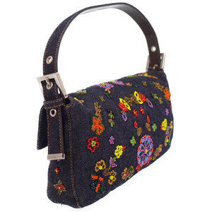 Fendi Beaded Semi Bucket Shoulder Mamma Bag
